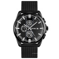 SKMEI 9181 Relogio Masculino Neue Herrenuhren Leder Chronograph Wasserdichte Sport Quarzuhr